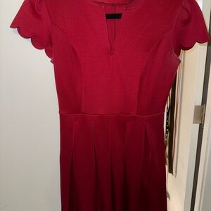 Amazon Red A-Line Flutter Sleeve Mini Dress